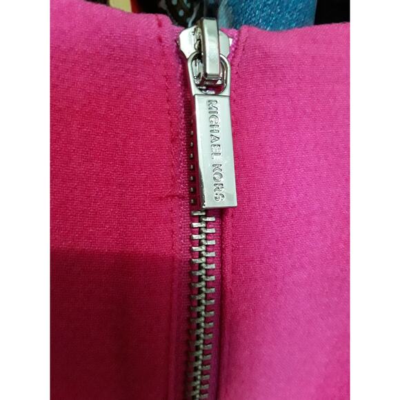 NWT Michael Kors Sz 4 Dress Magenta Pink & Black Fitted - Picture 3 of 7